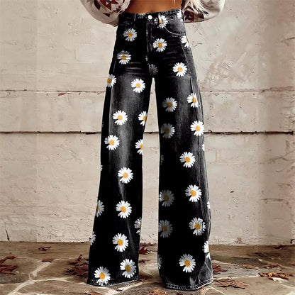 Marivara | Women’s Patterned Flared Jeans
