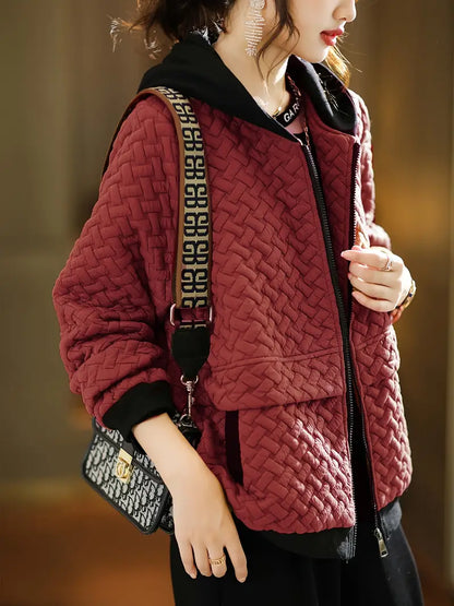 Selvyn | Women’s Basketweave Zip-Up Jacket