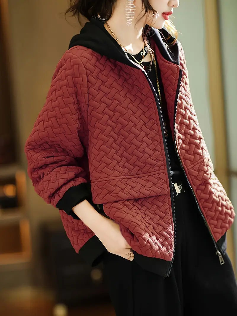Selvyn | Women’s Basketweave Zip-Up Jacket