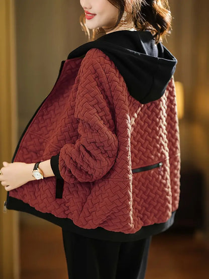 Selvyn | Women’s Basketweave Zip-Up Jacket