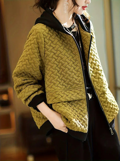 Selvyn | Women’s Basketweave Zip-Up Jacket