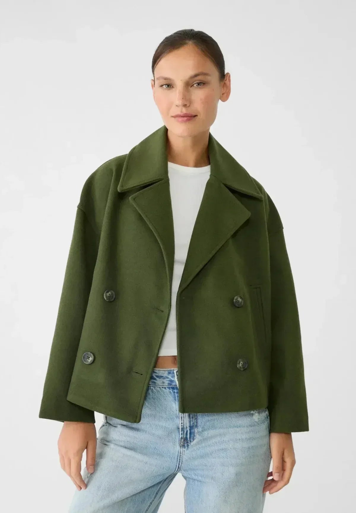 Vionne | Women’s Oversized Double-Breasted Wool-Blend Jacket