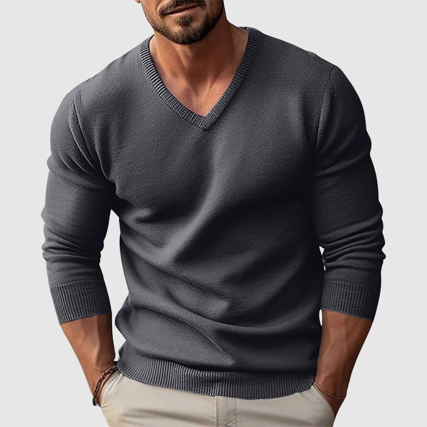 Adriel | Men’s Nordic Crest V-Neck Sweater