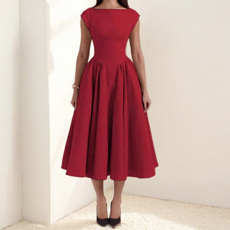 Clara | Structured Cap Sleeve Midi Dress