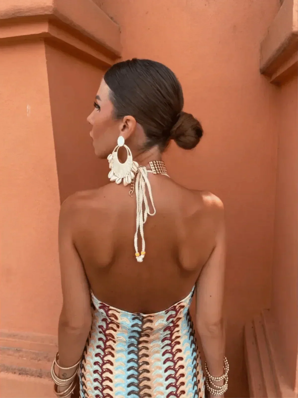 Marisela | Women’s Crochet Halterneck Maxi Dress