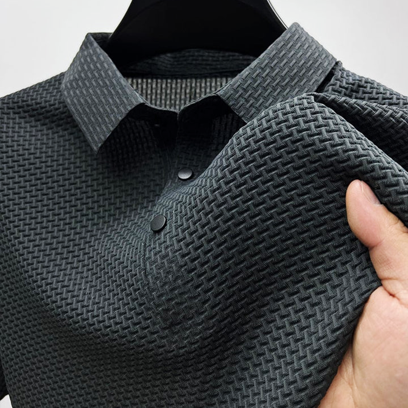 Elian | Men’s Textured Short Sleeve Polo Shirt